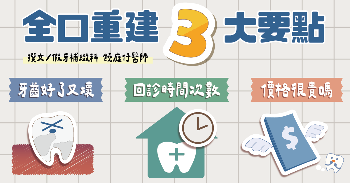 【全口重建】三大要點：牙齒好了又壞/回診時間次數/價格很貴嗎？