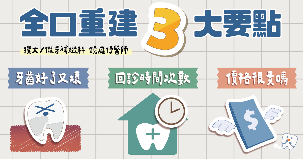 【全口重建】三大要點：牙齒好了又壞/回診時間次數/價格很貴嗎？