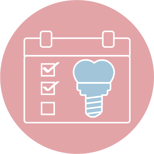 ❺ 完成植牙後，每半年定期回診追蹤