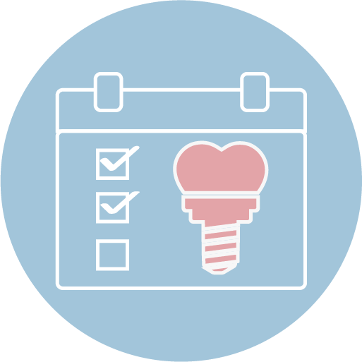 ❺ 完成植牙後，每半年定期回診追蹤